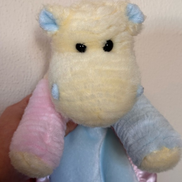 Vintage Sheila My Banky Hippo Security Blanket Lovey plush Pastel NWOT pink blue - Picture 6 of 6